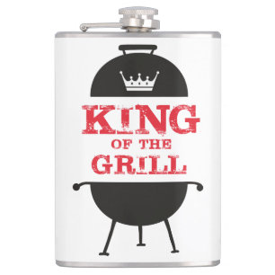 King of the Grill, Schwarz-weiß Crown Red Flachmann