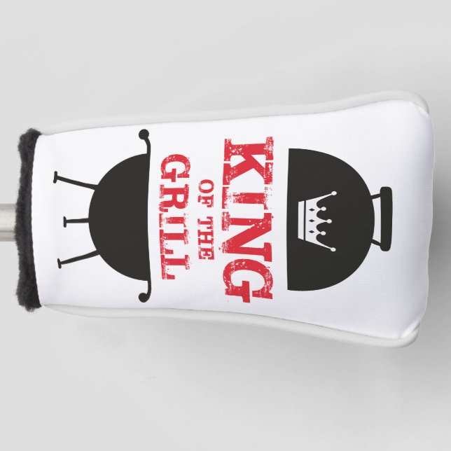 King of the Grill, Schwarz-weiß Crown Red Golf Headcover (Vorderseite)