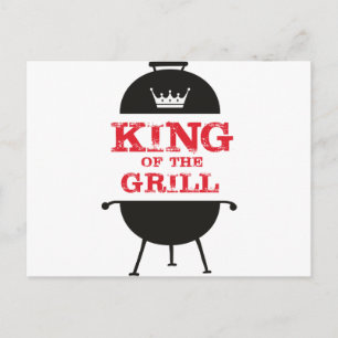 King of the Grill, Schwarz-weiß Crown Red Postkarte