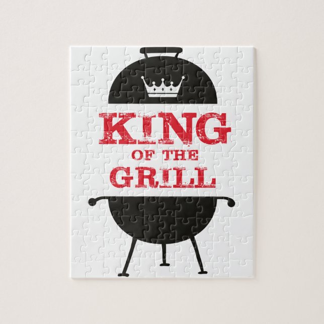 King of the Grill, Schwarz-weiß Crown Red Puzzle (Vertikal)