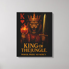 King of the Jungle Art – Powerful Lion and Fire Leinwanddruck
