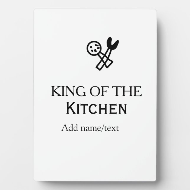 King of the kitchen chef cooking add name crown ha fotoplatte (Vorderseite)