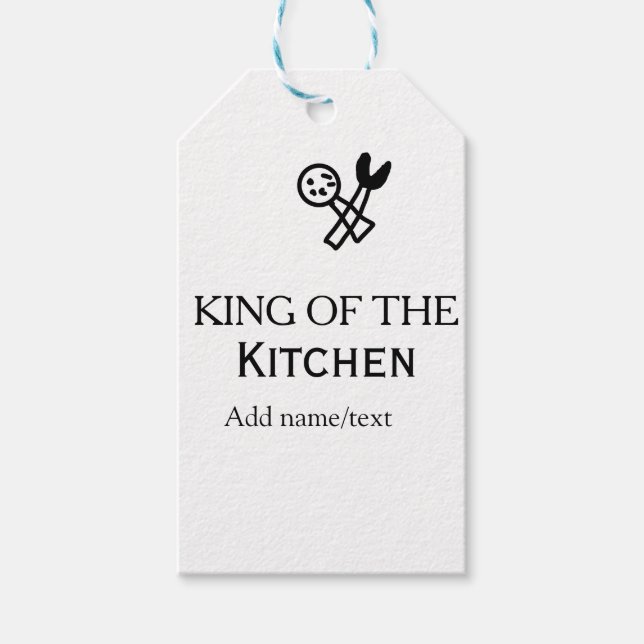 King of the kitchen chef cooking add name crown ha geschenkanhänger (Vorderseite)