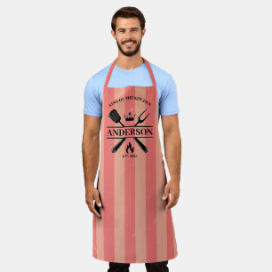 King of the Kitchen Vintag Stripes Custom GRILLEN Schürze