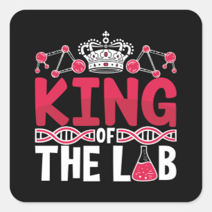 King of the Labrador Tech Laboratory Technician Sc Quadratischer Aufkleber