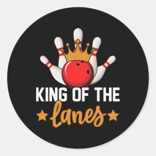 King of the Lanes I Bowling Runder Aufkleber