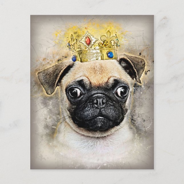King of the Mops Hunde, Funny Dog, Mops Lover Gesc Flyer (Vorne)