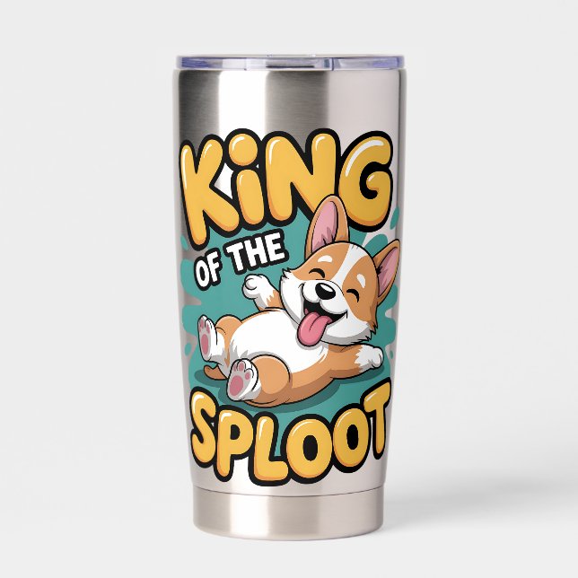 King of the Sploot Funny Dog Lying Pose Gift Thermobecher (Vorderseite)