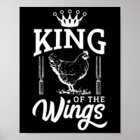 King of the Wings Funny Chicken Grillen Barbecue