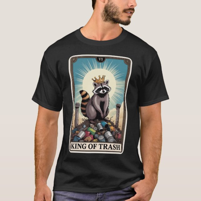 King of Trash Racoon Card T-Shirt (Vorderseite)