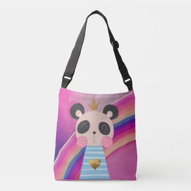 King Panda Crossbody Bags Tragetaschen Mit Langen Trägern (Vorderseite)