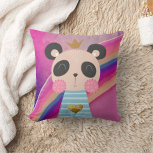 King Panda Throw Pillows Kissen