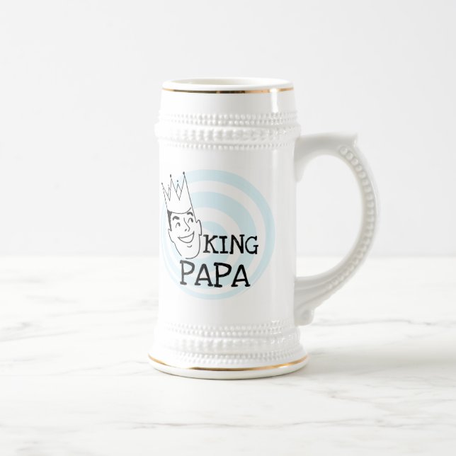 King Papa T - Shirt und Geschenke Bierglas (Rechts)