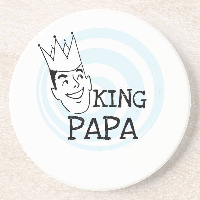 King Papa T - Shirt und Geschenke Getränkeuntersetzer (Vorne)