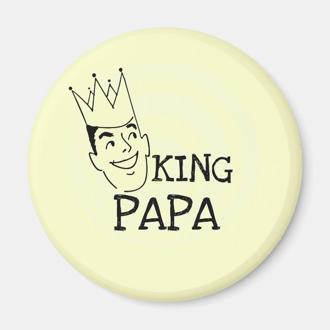 King Papa T - Shirt und Geschenke Magnet (Vorne)