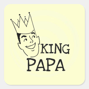 King Papa T - Shirt und Geschenke Quadratischer Aufkleber