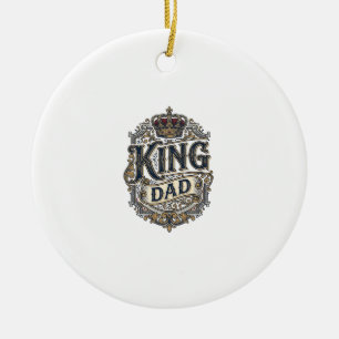 King Papa Vintage Gravur Vatertag Shirt_1 Keramik Ornament