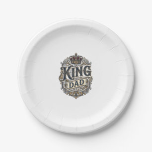 King Papa Vintage Gravur Vatertag Shirt_1 Pappteller