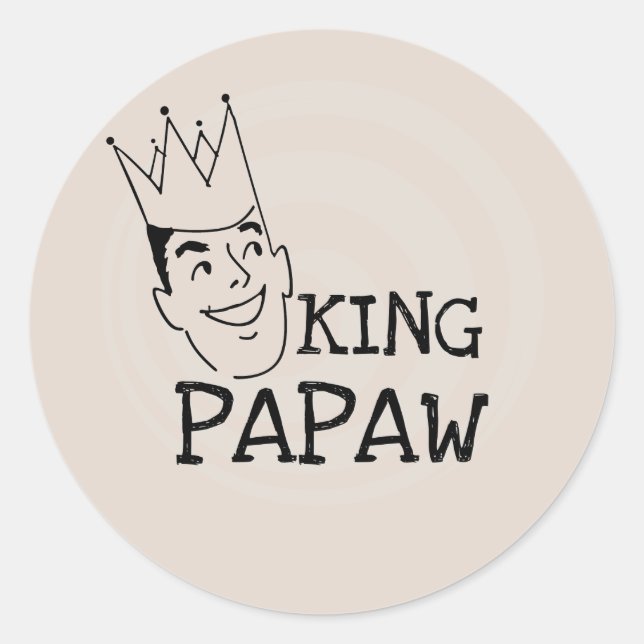 King Papaw T - Shirt und Geschenke Runder Aufkleber (Vorderseite)