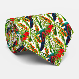 King Parrot Tropical Blooms Neck Tie Krawatte