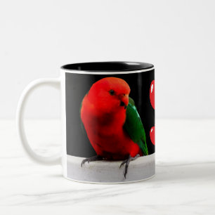 King Parrots in Liebe Zwei-Tone-Tasse Zweifarbige Tasse