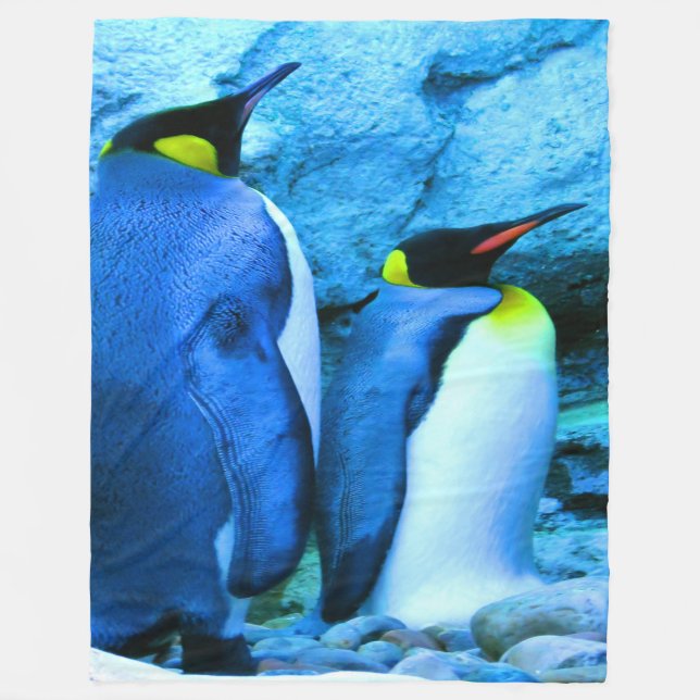 King Penguin Couple Fleecedecke (Vorderseite)