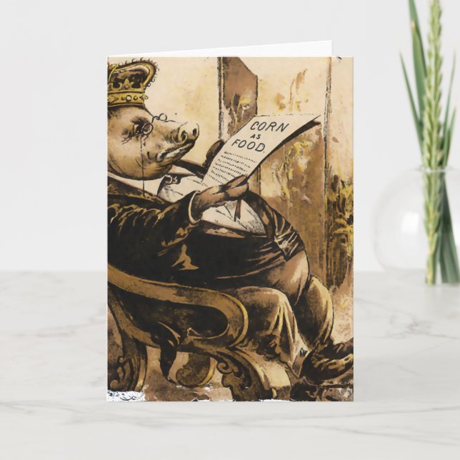 King Pig liest seine Zeitung Karte (Vorderseite)