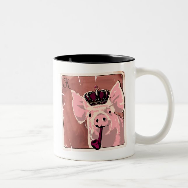King Pig Zwei-Tone-Kaffee-Tasse Zweifarbige Tasse (Rechts)