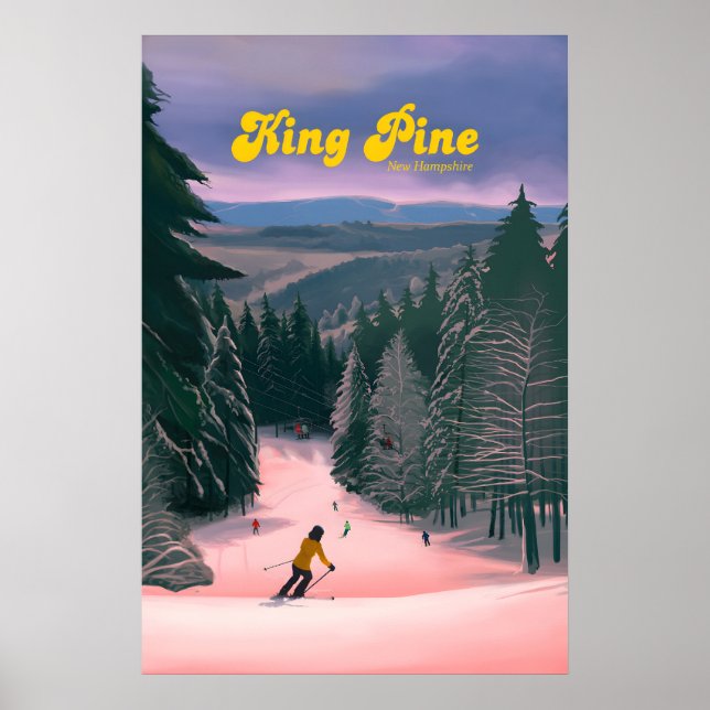 King Pine Ski Resort Travel Poster (Vorne)