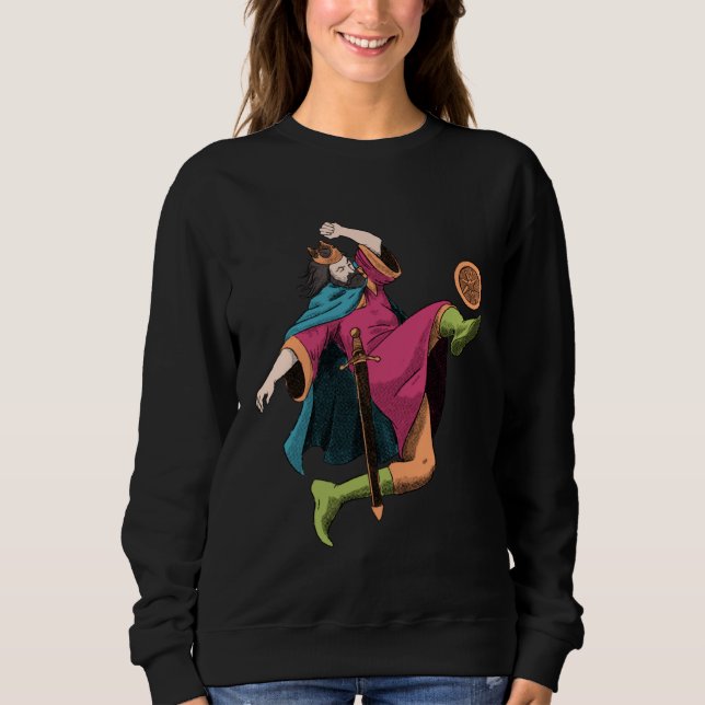 King Playing Football Fun Sweatshirt (Vorderseite)