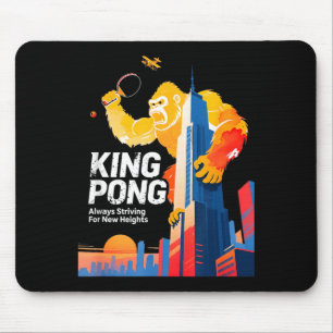 King Pong Lustiger Tischtennis-Fan Poster-Stil Mousepad