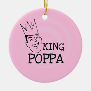 King Poppa T - Shirt und Geschenke Keramik Ornament