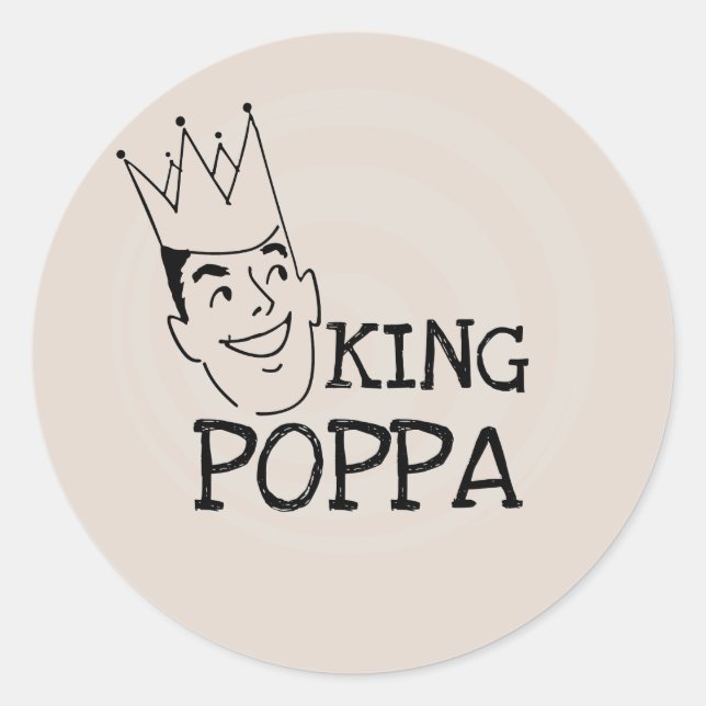 King Poppa T - Shirt und Geschenke Runder Aufkleber (Vorderseite)