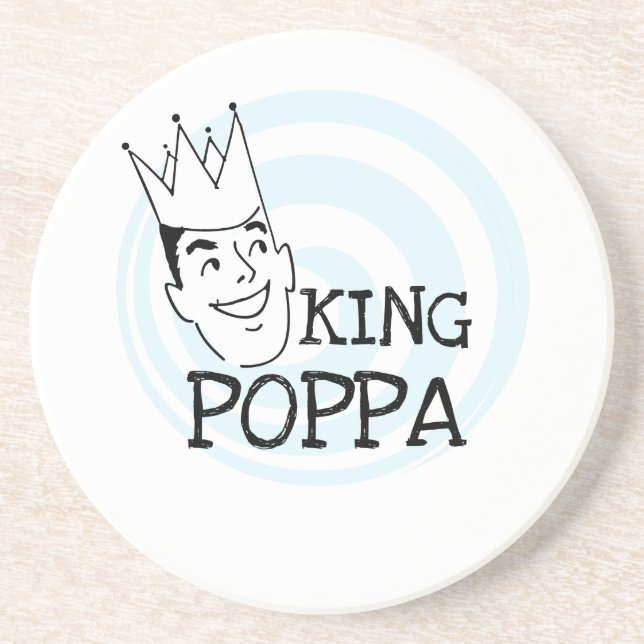 King Poppa T - Shirt und Geschenke Sandstein Untersetzer (Vorne)