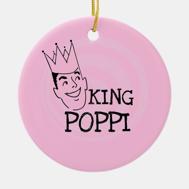 King Poppi T - Shirt und Geschenke Keramik Ornament (Vorne)