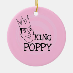 King Poppy T - Shirt und Geschenke Keramik Ornament