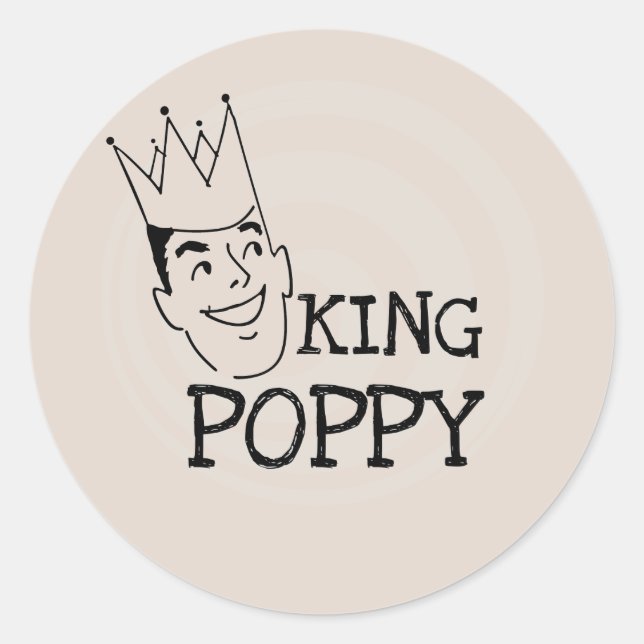 King Poppy T - Shirt und Geschenke Runder Aufkleber (Vorderseite)