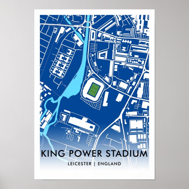 King Power Stadium Map - Zuhause Leicester City FC Poster (Vorne)
