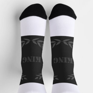 KING Printed Black Background Crown luxuriöse Cool Socken