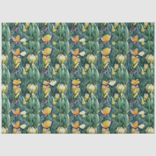 King Protea Blume Aquarell Alte botanische Seidenpapier