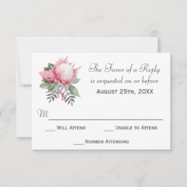 King Protea Botanical Wedding RSVP