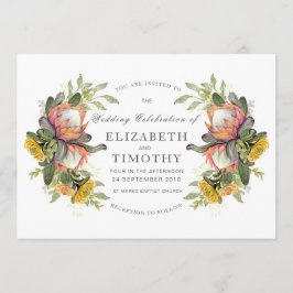 King Protea Bouquet Wedding Einladung