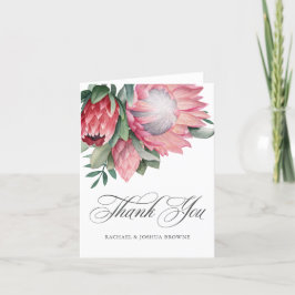 King Protea Elegante Botanische Hochzeit Vielen Da Dankeskarte