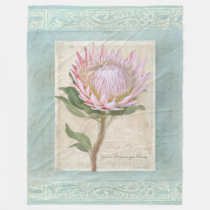 King Protea Floral Elegant Moderner Vintager Chic Fleecedecke