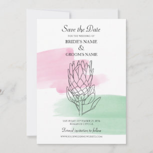 King Protea WasserfarbenWedding rettet das Datum Save The Date