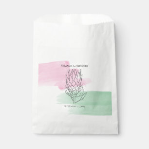 King Protea Watercolor Wedding Geschenktütchen