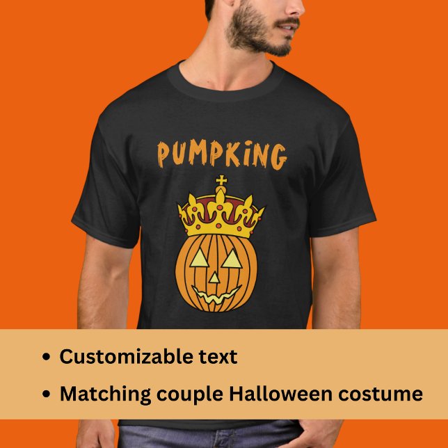 King Pumpkin Pun Spaß Couple Halloween-Kostüm T-Shirt (Von Creator hochgeladen)