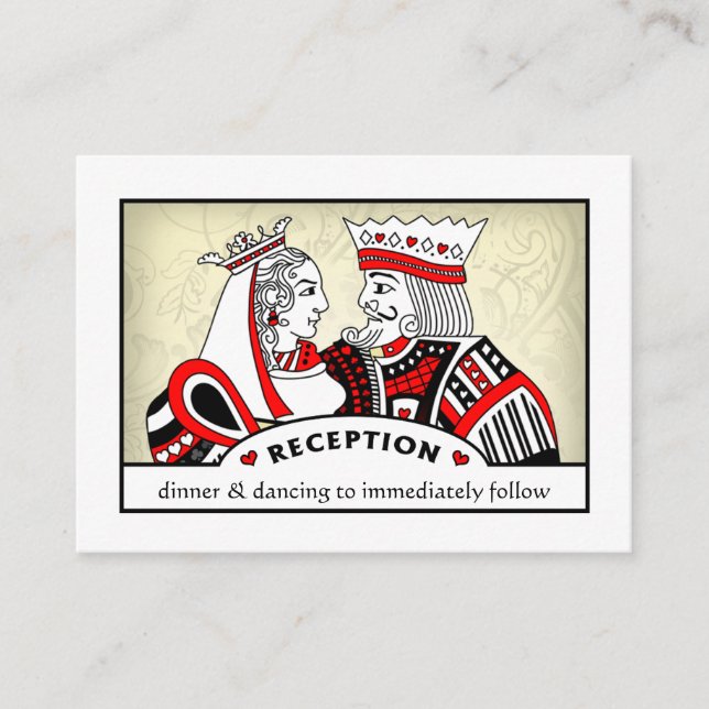 King & Queen - 3,5 x 2,5 Hochzeitskarten Begleitkarte (Vorderseite)