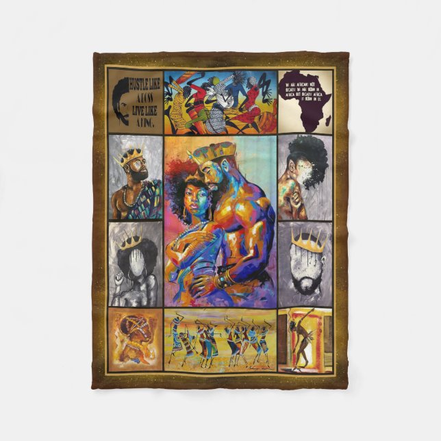 King Queen African Culture Bedding Fleecedecke (Vorderseite)