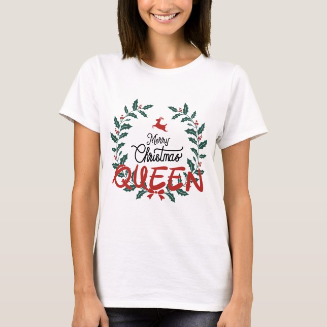 King & Queen Couple passen Weihnachten T-Shirt (Vorderseite)